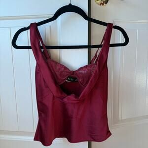 Princess Polly Lioness Red Satin Top with Lace